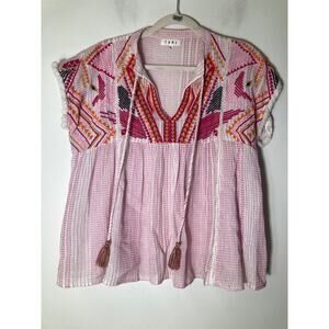 THML Pink and Orange Embroidered Blouse